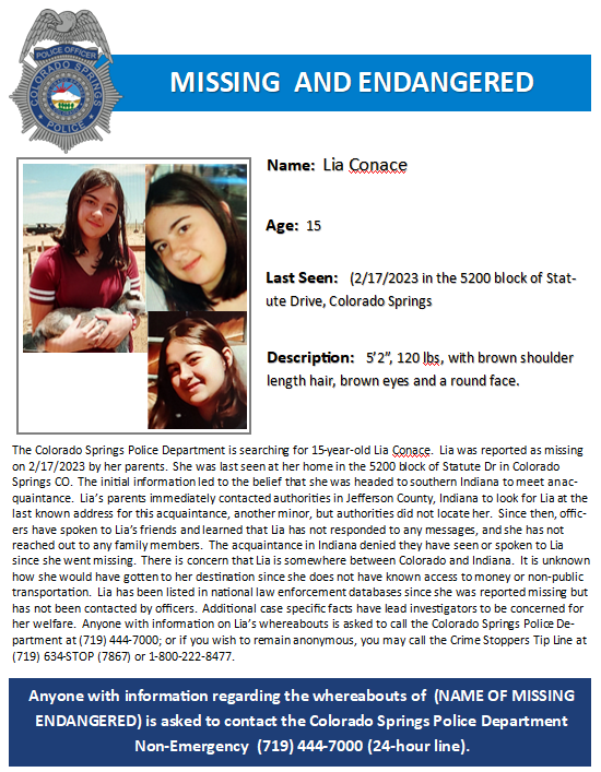 Lia - Missing Endangered