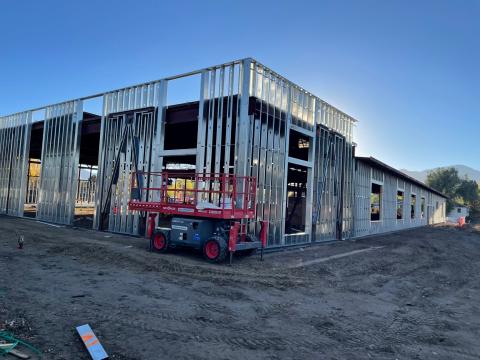 Steel structure for the senior center.