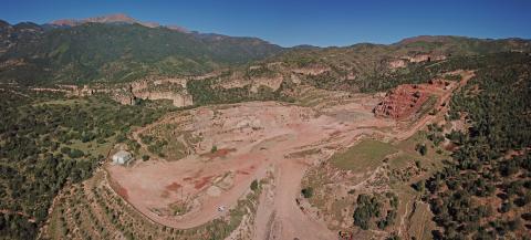 An aerial panorama of the Snyder quarry.