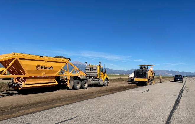 Bravo 4 runway being paved